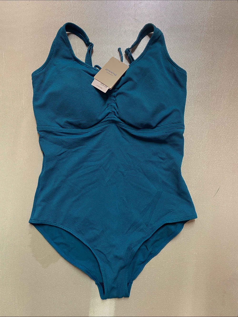 Teal One-Piece Swimsuit with Tummy Ruching